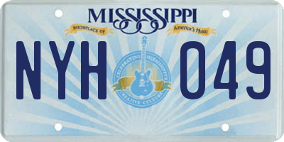 MS license plate NYH049