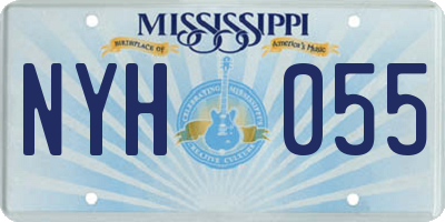 MS license plate NYH055