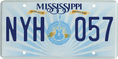 MS license plate NYH057