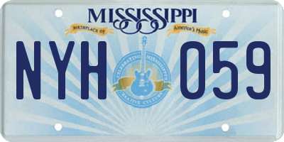 MS license plate NYH059