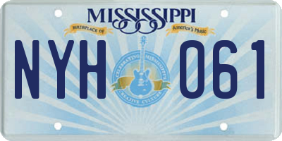 MS license plate NYH061