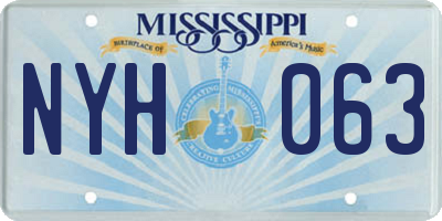 MS license plate NYH063