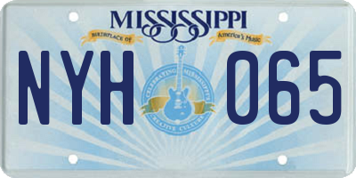 MS license plate NYH065