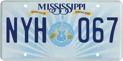 MS license plate NYH067