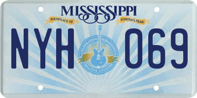 MS license plate NYH069
