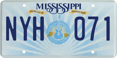 MS license plate NYH071