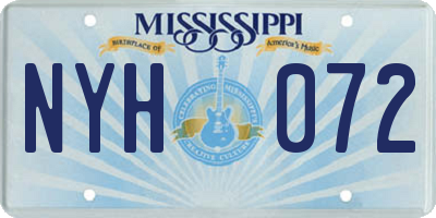 MS license plate NYH072