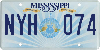MS license plate NYH074