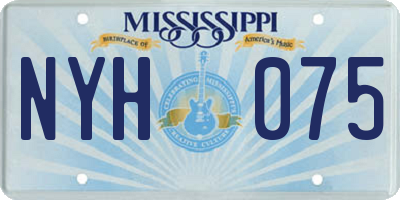 MS license plate NYH075