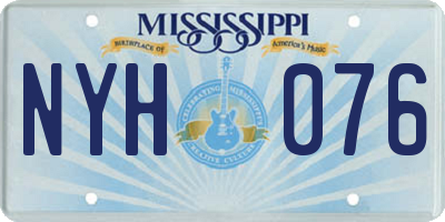 MS license plate NYH076