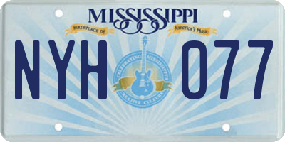 MS license plate NYH077