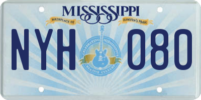 MS license plate NYH080