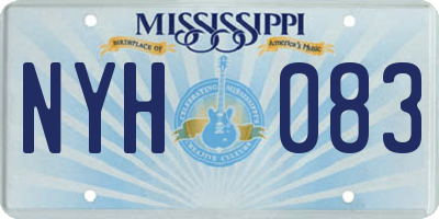 MS license plate NYH083