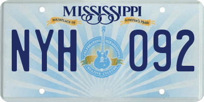 MS license plate NYH092