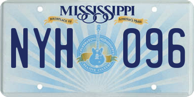 MS license plate NYH096