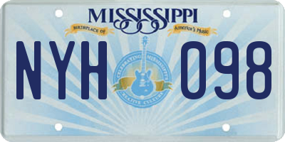 MS license plate NYH098