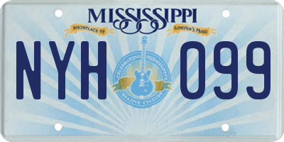MS license plate NYH099