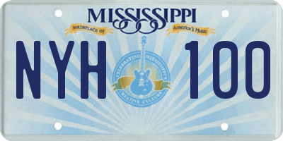 MS license plate NYH100