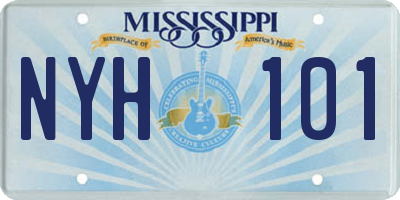 MS license plate NYH101