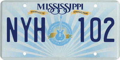 MS license plate NYH102
