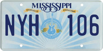 MS license plate NYH106