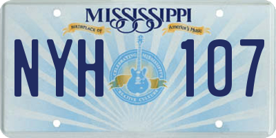 MS license plate NYH107