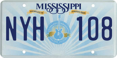 MS license plate NYH108