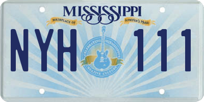 MS license plate NYH111