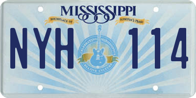 MS license plate NYH114