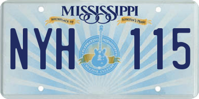 MS license plate NYH115