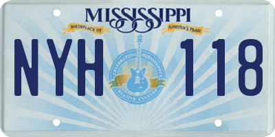 MS license plate NYH118