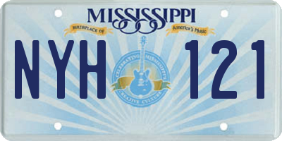 MS license plate NYH121