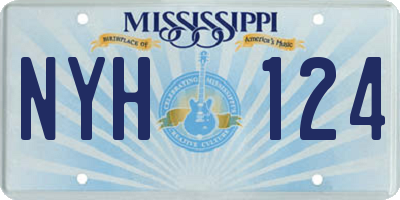 MS license plate NYH124