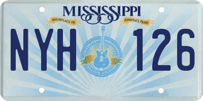 MS license plate NYH126