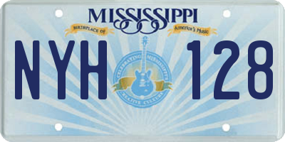 MS license plate NYH128