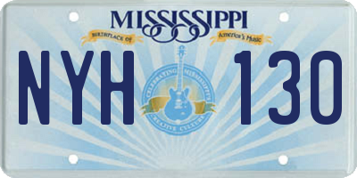 MS license plate NYH130