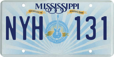 MS license plate NYH131