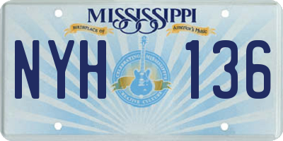 MS license plate NYH136