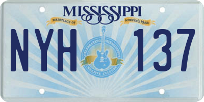 MS license plate NYH137