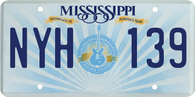 MS license plate NYH139