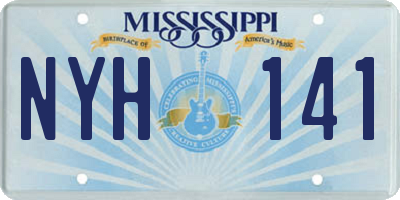 MS license plate NYH141