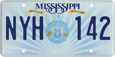 MS license plate NYH142