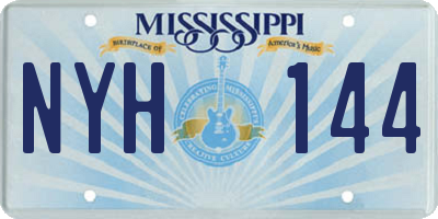 MS license plate NYH144