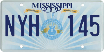 MS license plate NYH145