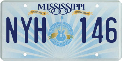 MS license plate NYH146