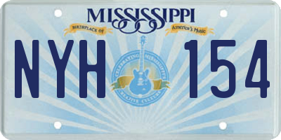 MS license plate NYH154