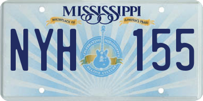 MS license plate NYH155