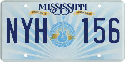 MS license plate NYH156