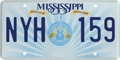 MS license plate NYH159