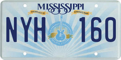 MS license plate NYH160